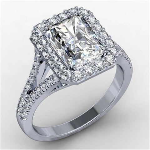 Pmuybhf Christmas Women's Rings Size 10-12 Love Full Diamond Ring Zircon Set European and American Plating Whites Gold Engagement Ring Female